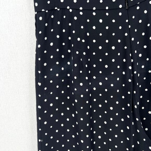SALONI Juli Off the Shoulder Jumpsuit Womens 10 Black White Silk Polka Dot Wide - Picture 13 of 16